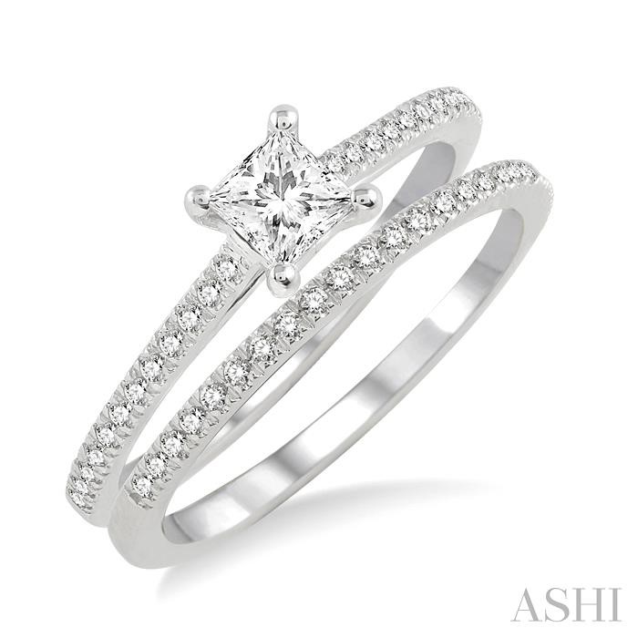 PRINCESS SHAPE DIAMOND WEDDING SET