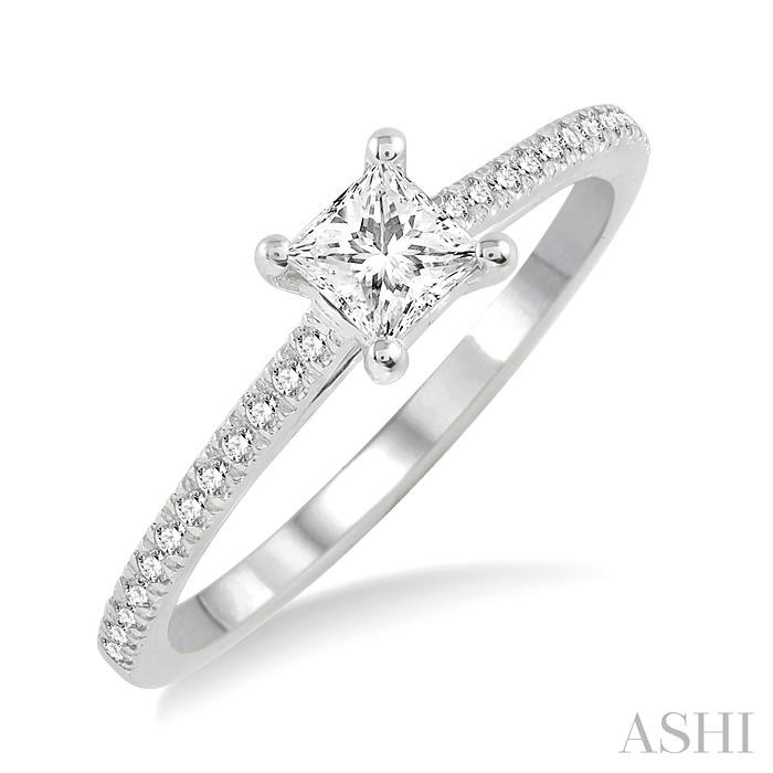 PRINCESS SHAPE SEMI-MOUNT DIAMOND ENGAGEMENT RING