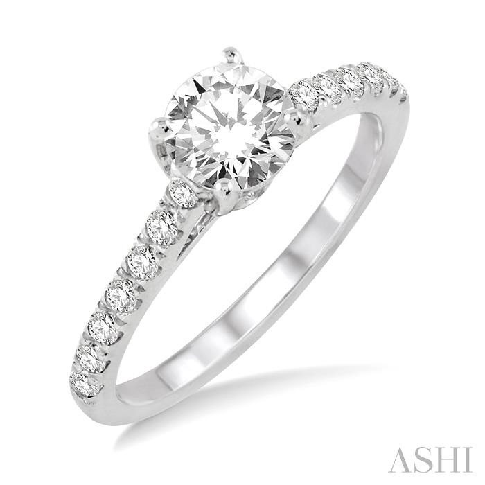 ROUND SHAPE SEMI-MOUNT DIAMOND ENGAGEMENT RING