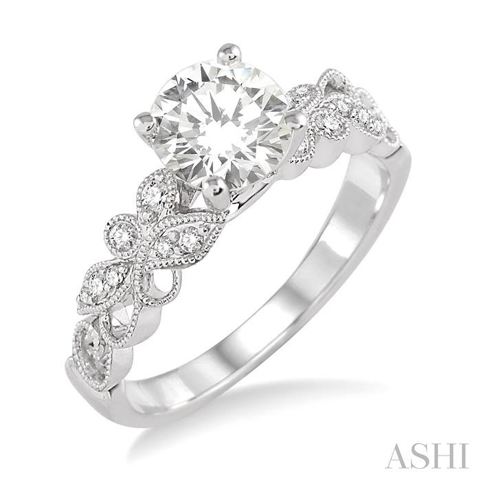 ROUND SHAPE SEMI-MOUNT DIAMOND ENGAGEMENT RING