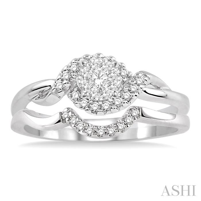 Round Shape Lovebright Halo Diamond Wedding Set-2