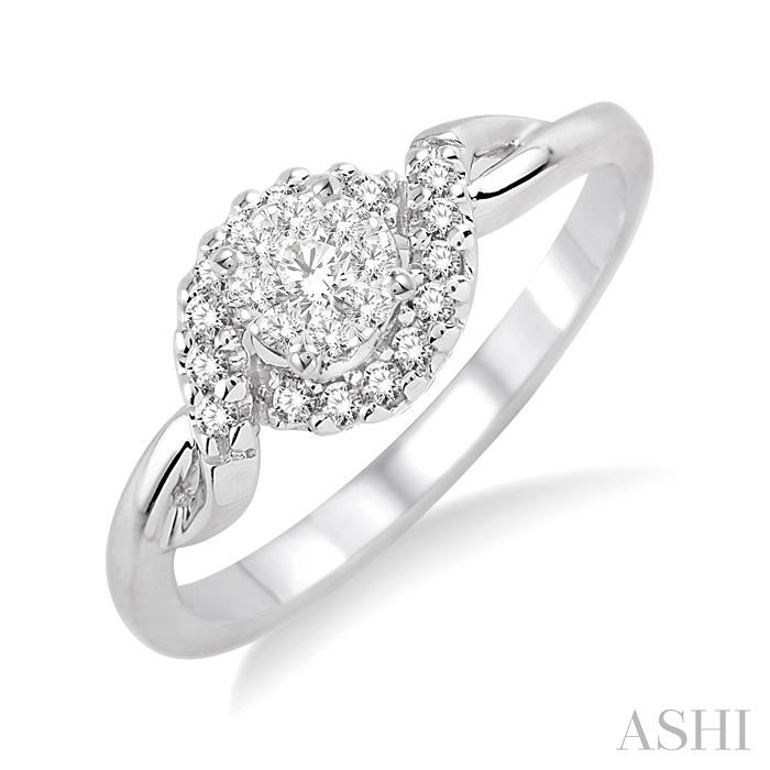 Round Shape Halo Lovebright Diamond Engagement Ring