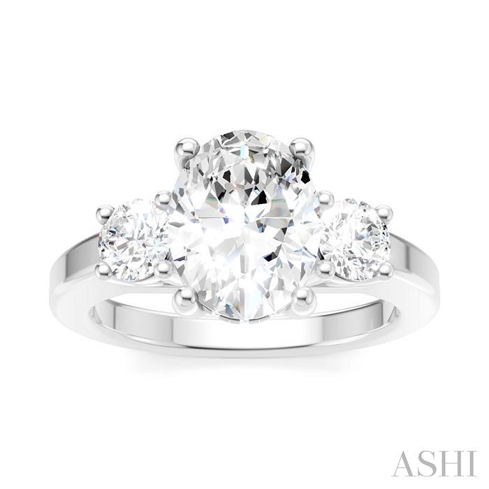 Oval Shape Semi-Mount Diamond Engagement Ring-2