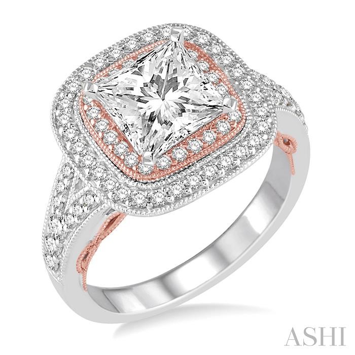 SEMI-MOUNT HALO DIAMOND ENGAGEMENT RING