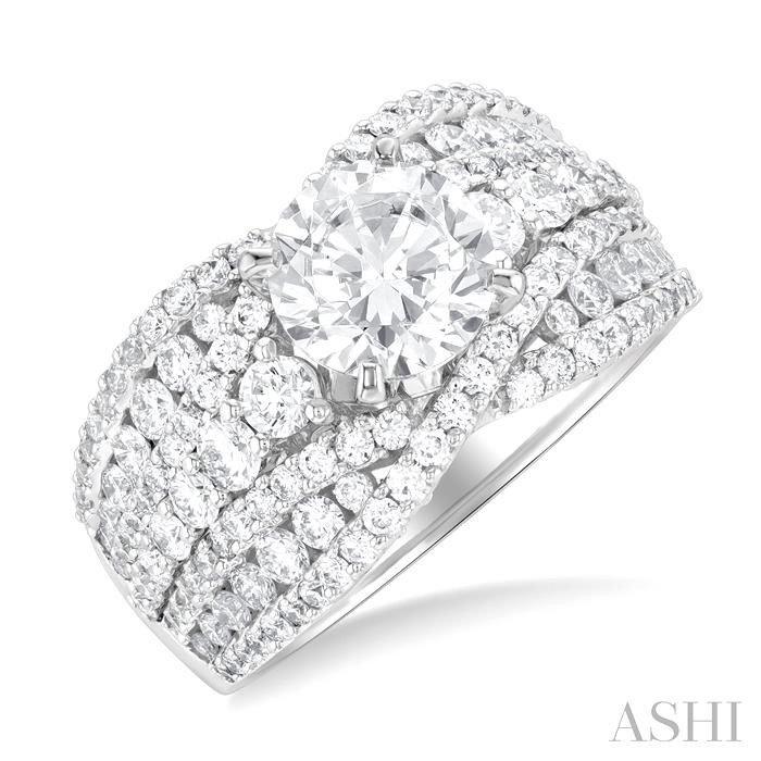 ROUND SHAPE SEMI-MOUNT DIAMOND ENGAGEMENT RING