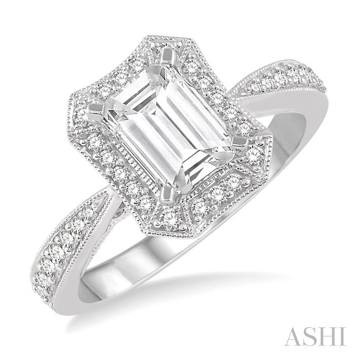 SEMI-MOUNT HALO DIAMOND ENGAGEMENT RING
