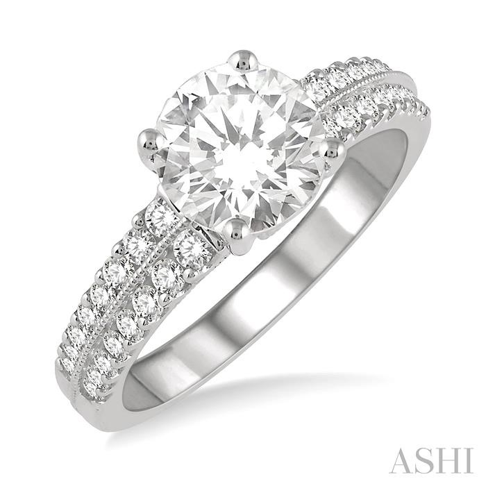 ROUND SHAPE SEMI-MOUNT DIAMOND ENGAGEMENT RING