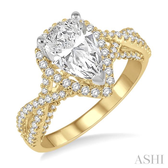 PEAR SHAPE SEMI-MOUNT DIAMOND ENGAGEMENT RING