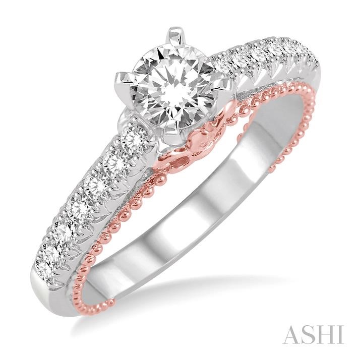 ROUND SHAPE SEMI-MOUNT DIAMOND ENGAGEMENT RING