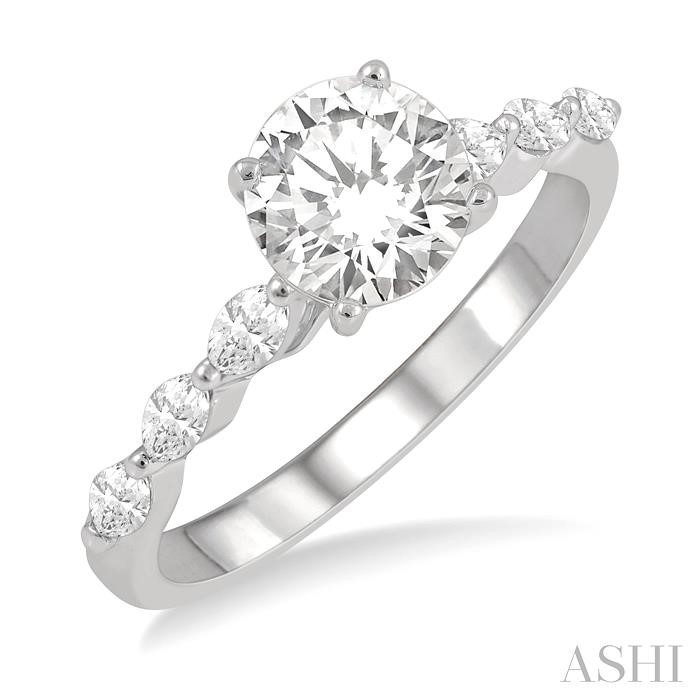 ROUND SHAPE SEMI-MOUNT DIAMOND ENGAGEMENT RING