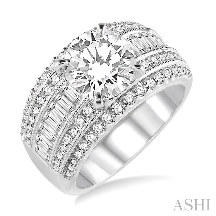 ROUND SHAPE SEMI-MOUNT DIAMOND ENGAGEMENT RING