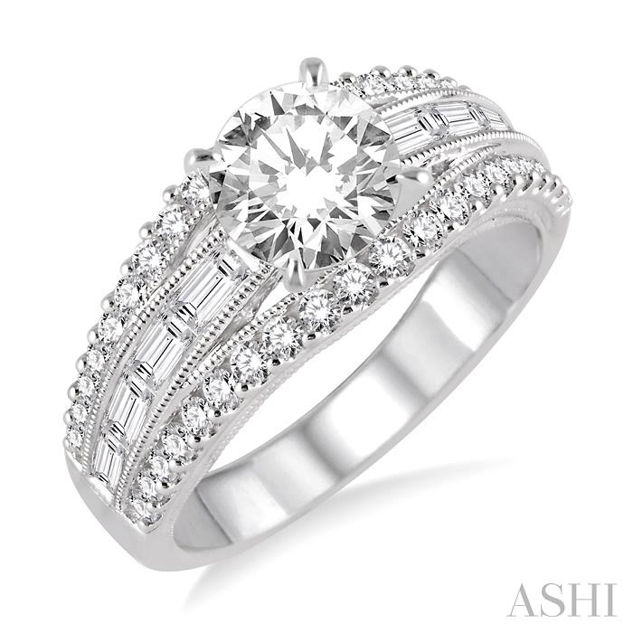 ROUND SHAPE SEMI-MOUNT DIAMOND ENGAGEMENT RING