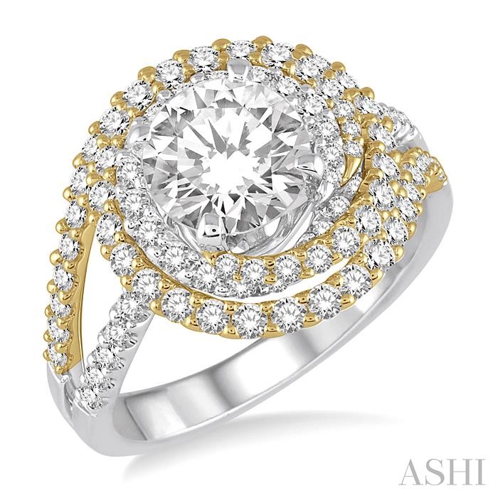 SEMI-MOUNT HALO DIAMOND ENGAGEMENT RING
