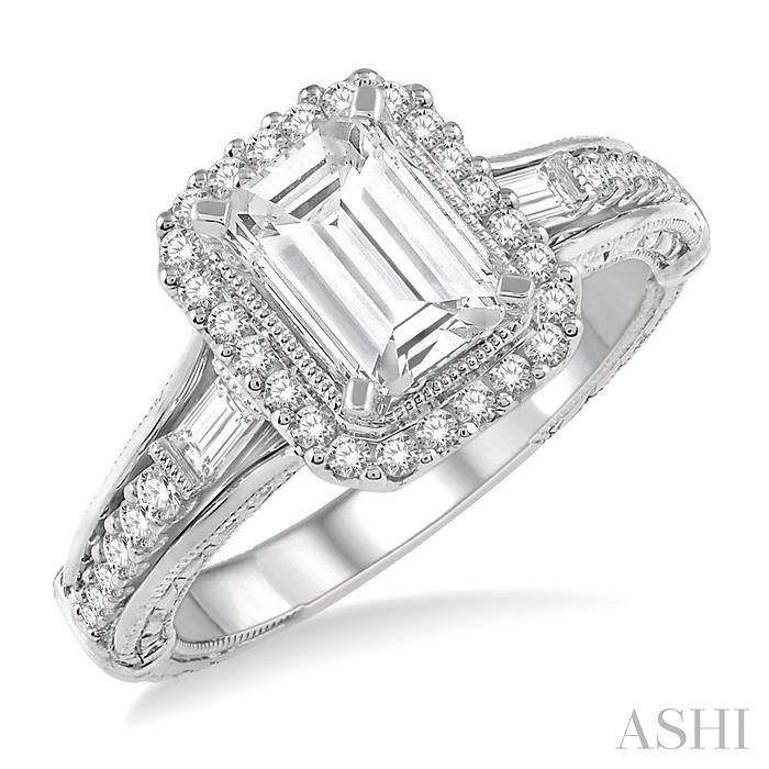 SEMI-MOUNT HALO DIAMOND ENGAGEMENT RING