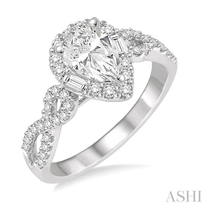 PEAR SHAPE SEMI-MOUNT DIAMOND ENGAGEMENT RING