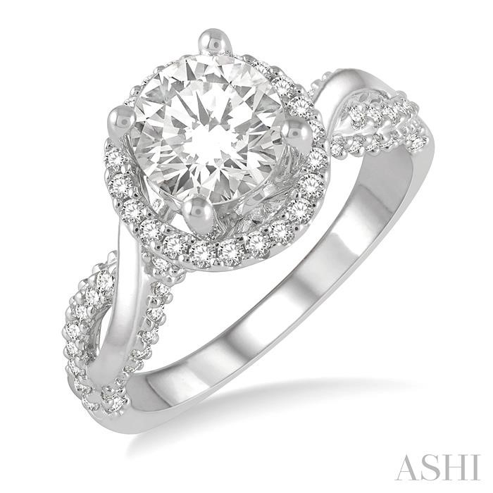 SEMI-MOUNT HALO DIAMOND ENGAGEMENT RING