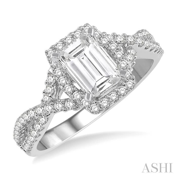 SEMI-MOUNT HALO DIAMOND ENGAGEMENT RING
