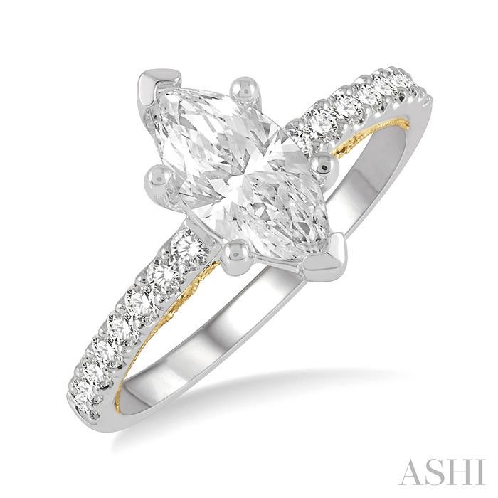 MARQUISE SHAPE SEMI-MOUNT DIAMOND ENGAGEMENT RING