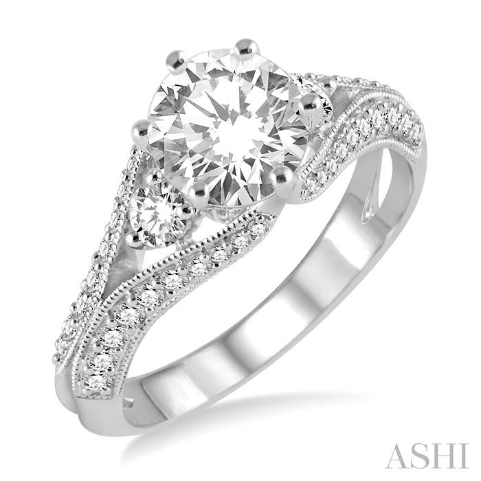 ROUND SHAPE SEMI-MOUNT DIAMOND ENGAGEMENT RING