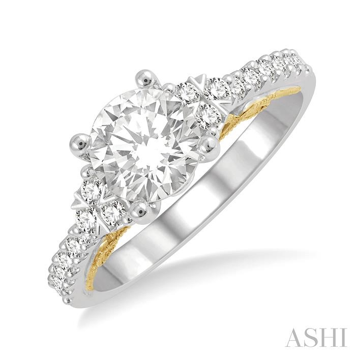 ROUND SHAPE SEMI-MOUNT DIAMOND ENGAGEMENT RING