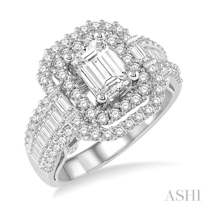 SEMI-MOUNT HALO DIAMOND ENGAGEMENT RING