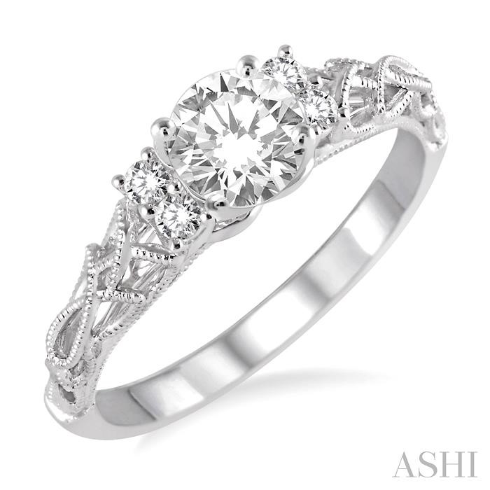 ROUND SHAPE SEMI-MOUNT DIAMOND ENGAGEMENT RING