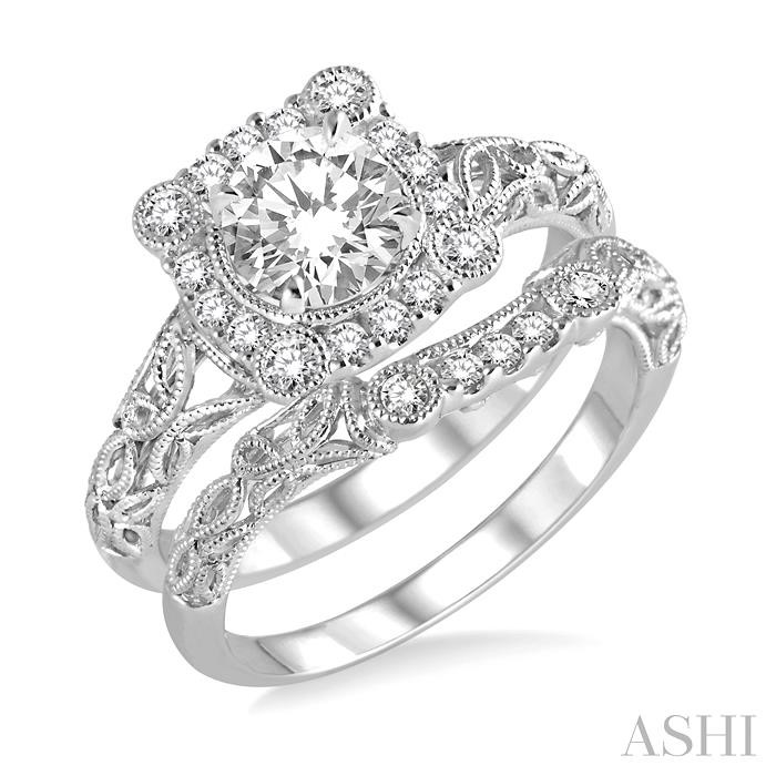 HALO DIAMOND WEDDING SET