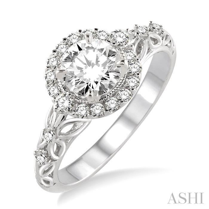 ROUND SHAPE HALO DIAMOND ENGAGEMENT RING