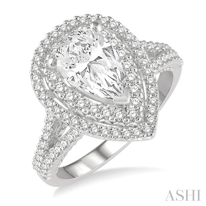 PEAR SHAPE SEMI-MOUNT DIAMOND ENGAGEMENT RING