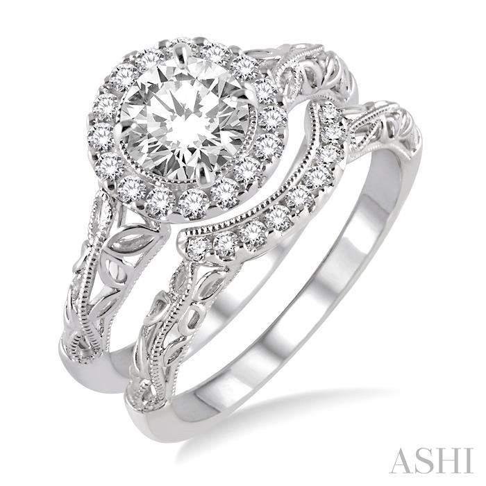 HALO DIAMOND WEDDING SET
