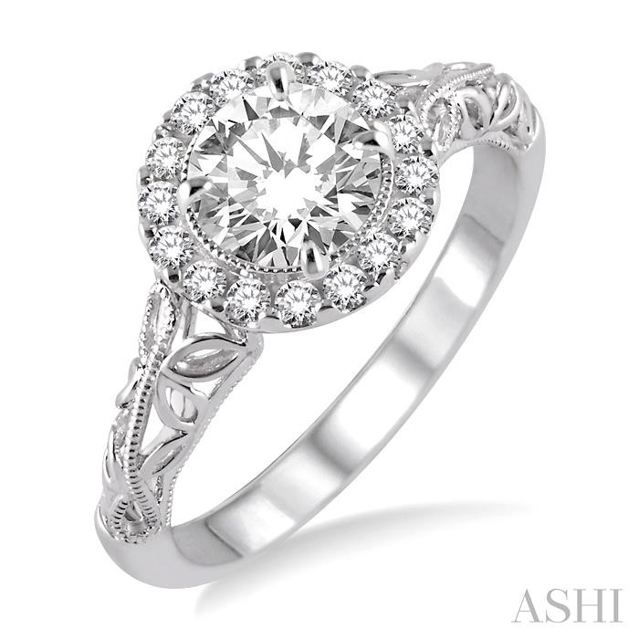 ROUND SHAPE HALO DIAMOND ENGAGEMENT RING