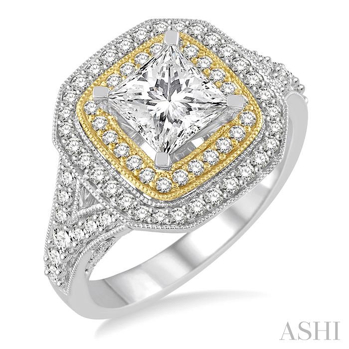 SEMI-MOUNT HALO DIAMOND ENGAGEMENT RING