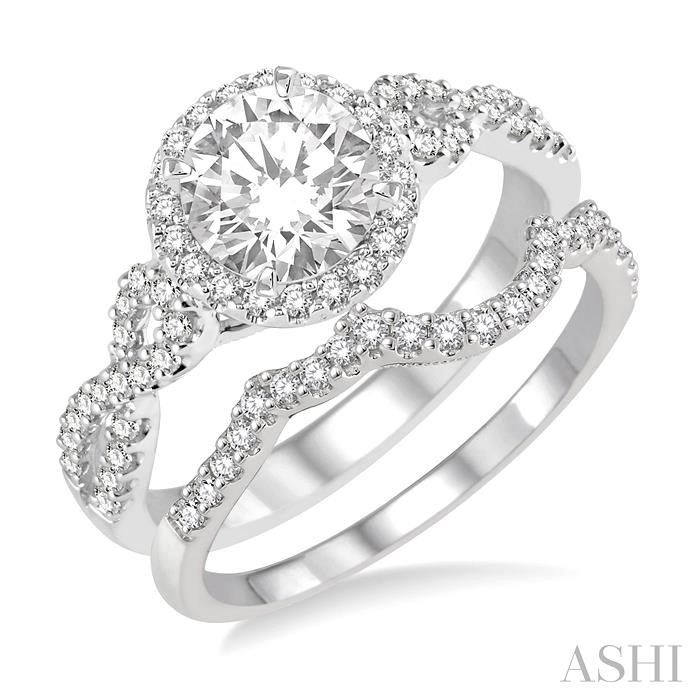 HALO DIAMOND WEDDING SET