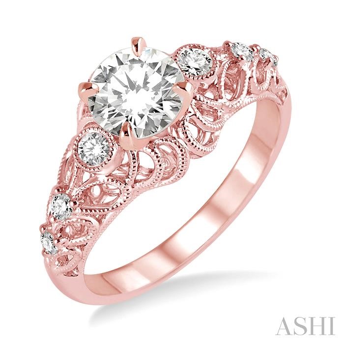 ROUND SHAPE SEMI-MOUNT DIAMOND ENGAGEMENT RING