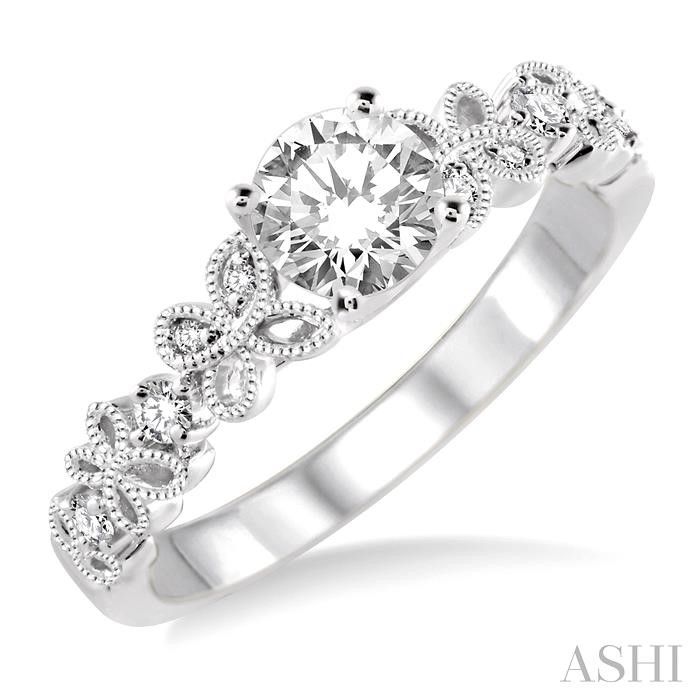 ROUND SHAPE SEMI-MOUNT DIAMOND ENGAGEMENT RING