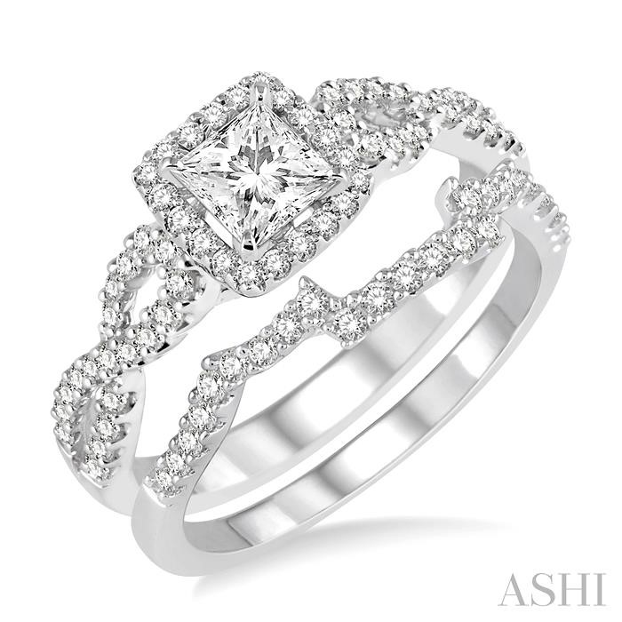 HALO DIAMOND WEDDING SET