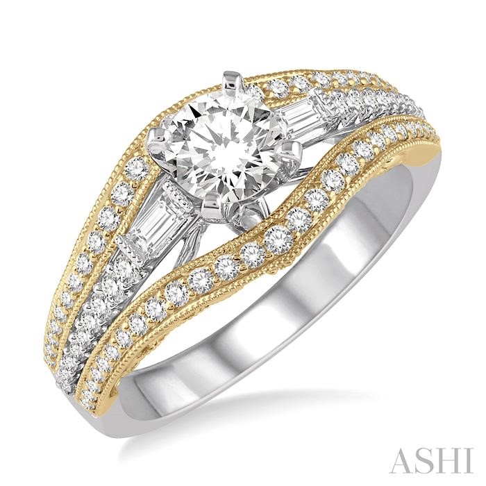 ROUND SHAPE SEMI-MOUNT DIAMOND ENGAGEMENT RING