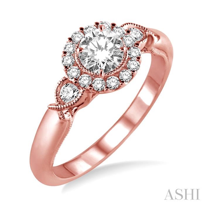 SEMI-MOUNT HALO DIAMOND ENGAGEMENT RING