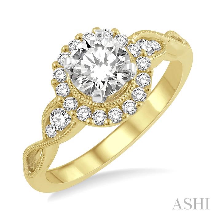 SEMI-MOUNT HALO DIAMOND ENGAGEMENT RING