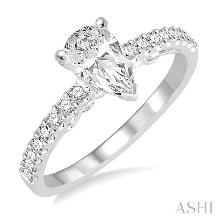 PEAR SHAPE SEMI-MOUNT DIAMOND ENGAGEMENT RING