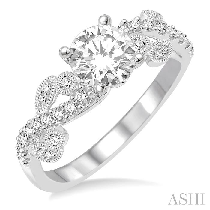 ROUND SHAPE SEMI-MOUNT DIAMOND ENGAGEMENT RING