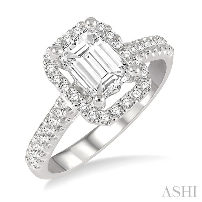 SEMI-MOUNT HALO DIAMOND ENGAGEMENT RING