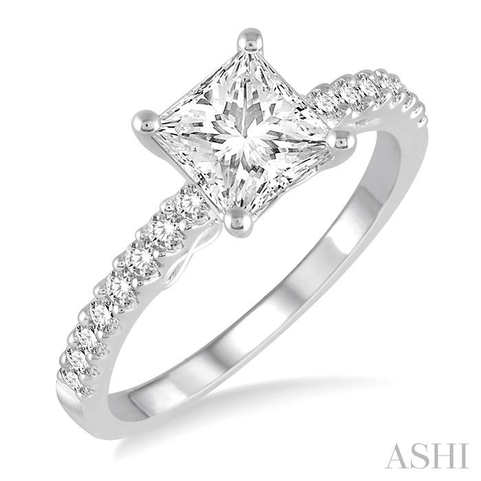 PRINCESS SHAPE SEMI-MOUNT DIAMOND ENGAGEMENT RING