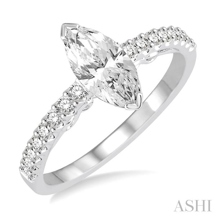 MARQUISE SHAPE SEMI-MOUNT DIAMOND ENGAGEMENT RING