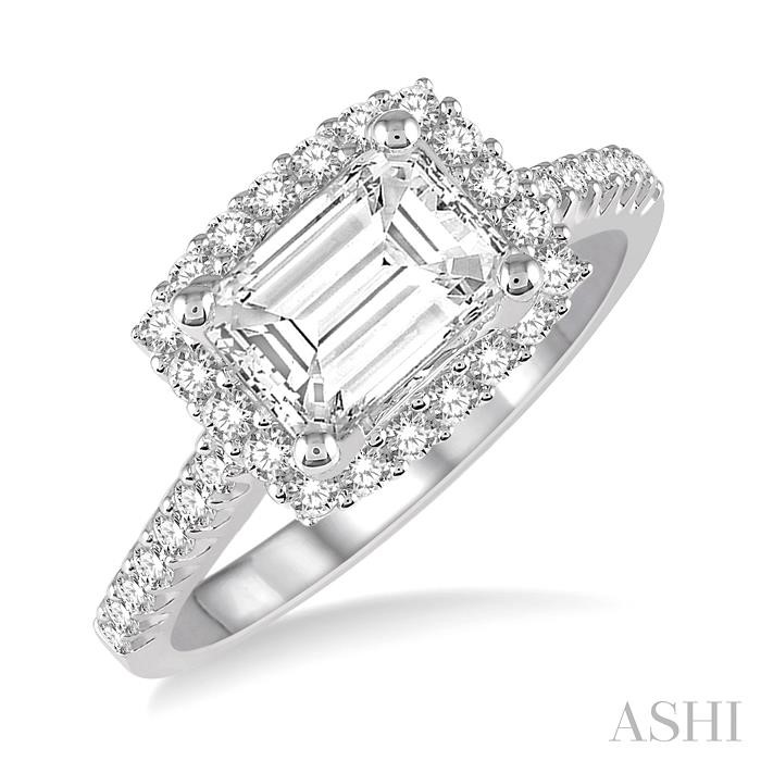 SEMI-MOUNT HALO DIAMOND ENGAGEMENT RING