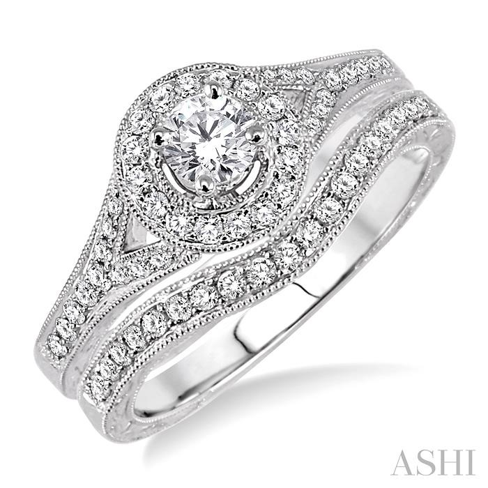 HALO DIAMOND WEDDING SET
