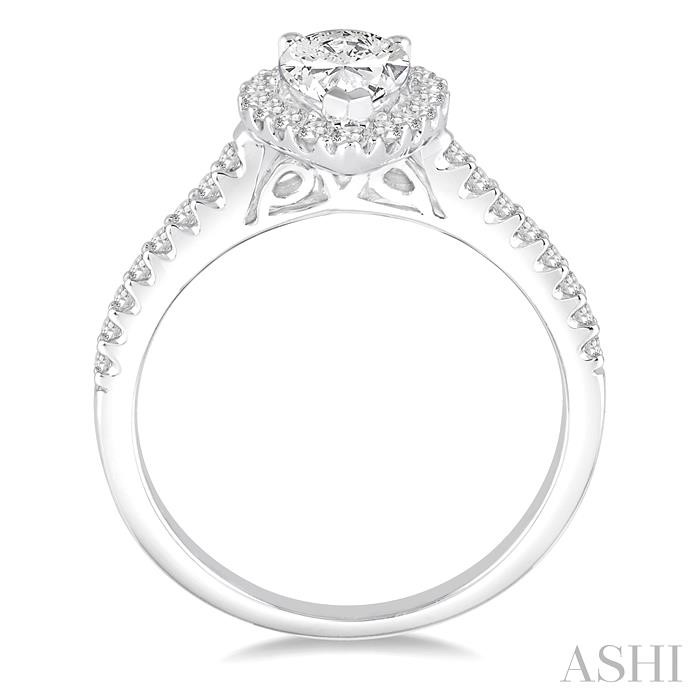 Pear Shape Halo Diamond Engagement Ring-3