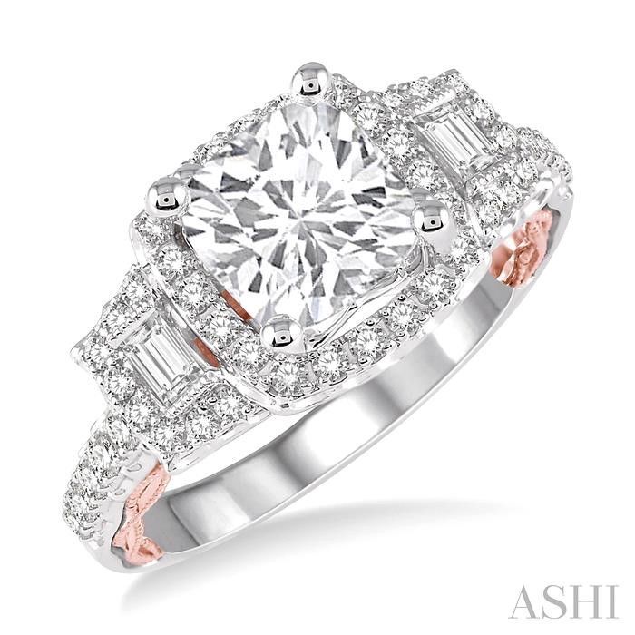 SEMI-MOUNT HALO DIAMOND ENGAGEMENT RING