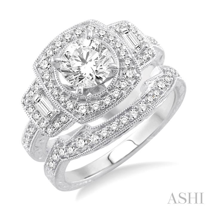 HALO DIAMOND WEDDING SET