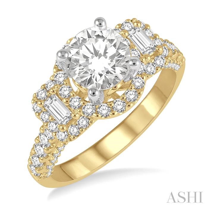 SEMI-MOUNT HALO DIAMOND ENGAGEMENT RING